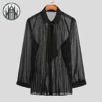 Chemise Gothique Sexy Avec Cravate Noeud Intégrée - s