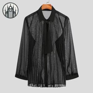 Chemise Gothique Sexy Avec Cravate Noeud Intégrée - s