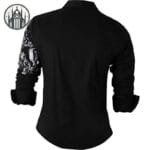 Chemise Gothique Skull Coupe Droite Pour Un Style Décontracté Et élégant!