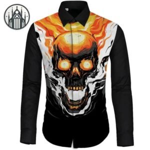 Chemise Gothique Crâne Coton Polyester — Univers Gothique
