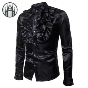 Haut Gothique Victorien Satin Volants — Univers Gothique