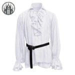 Chemise Gothique Viking Coupée Près Du Corps - Blanc / s