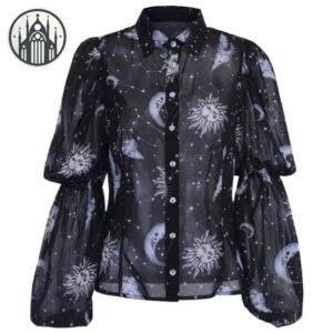 Haut Gothique Mousseline Manches Longues — Univers Gothique