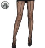 Collant Gothique Motif Fleur Lys — Univers Gothique (vue 2)