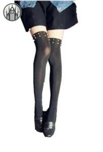 Collant Gothique à Rayure: Livraison Offerte! 1 Collant Gothique à Rayure: Livraison Offerte! - Noir