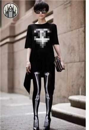 Collant Gothique Crâne Squelette — Univers Gothique