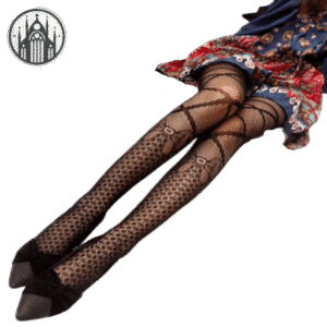Collant Gothique Nœud Papillon Résille — Univers Gothique
