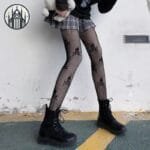 Collant Gothique Imprimé Tête De Mort - Livraison Offerte! - One Size