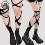 Collant Gothique Lolita: Dentelle En Nylon - Livraison Offerte - Blanc / 80-85cm