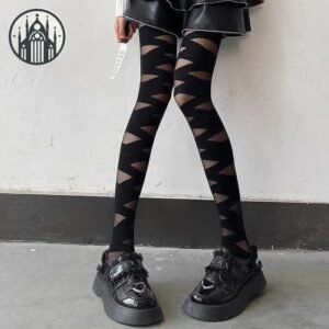 Collants Gothiques Lolita Motifs Croisés — Univers Gothique
