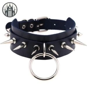 Collier Gothique Choker Cuir Noir — Univers Gothique