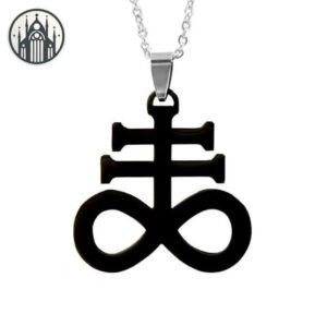 Collier Gothique Croix Leviathan Acier — Univers Gothique