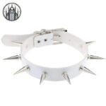 Collier Gothique Clouté: Pour Un Look Cou Gothique Parfait - Blanc