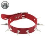 Collier Gothique Clouté: Pour Un Look Cou Gothique Parfait - Rouge