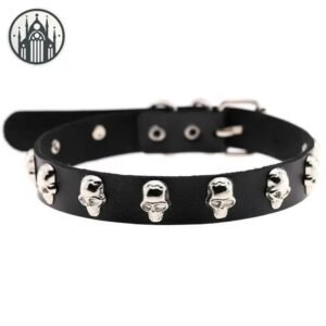 Collier Gothique Crânes Acier Inoxydable Femme — Univers Gothique