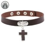 Collier Gothique En Cuir: Le Must-have Pour Les Amateurs De Tour De Cou - Café