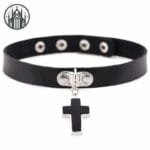 Collier Gothique En Cuir: Le Must-have Pour Les Amateurs De Tour De Cou - Noir