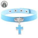 Collier Gothique En Cuir: Le Must-have Pour Les Amateurs De Tour De Cou - Turquoise