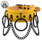 collier gothique noir femme livraison offerte jaune 43cm 683 Collier Gothique Noir Femme - Livraison Offerte! - Jaune / 43cm
