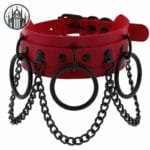 collier gothique noir femme livraison offerte rouge 43cm 164 Collier Gothique Noir Femme - Livraison Offerte! - Rouge / 43cm