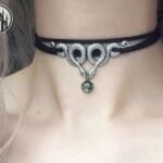 Collier Gothique Serpent Émeraude Alliage