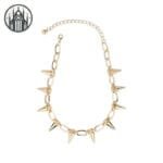 Collier Gothique Style Punk: La Quintessence Rebelle - Doré / 35cm