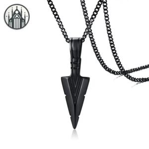 Collier Gothique Pendentif Acier Géométrique — Univers Gothique