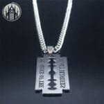 Collier Pendentif Lame En Acier Inoxydable - Tendance Exceptionnelle