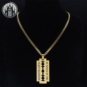 Collier Pendentif Gothique Lame Or — Univers Gothique