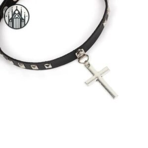 Collier Gothique Croix Velours Noir — Univers Gothique