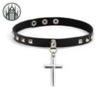 Collier Ras De Cou Gothique Ajustable 42 x 2 Cm En Cuir