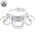 Collier Gothique Punk Cuir Alliage — Univers Gothique (vue 2)