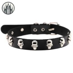 Collier Gothique Tête Mort Alliage Fer — Univers Gothique