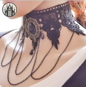Collier Gothique Dentelle Ras Cou — Univers Gothique