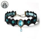 Collier Ras De Cou Vintage Et Gothique - Bleu Clair