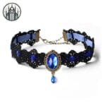 Collier Ras De Cou Vintage Et Gothique - Bleu