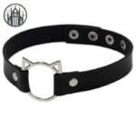 Collier Ras-le-cou Gothique En Zinc Brillant! Chat