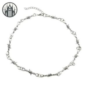 Collier Gothique Barbelé Minimaliste Punk — Univers Gothique
