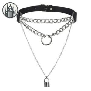 Collier Gothique Chauve-Souris Cuir — Univers Gothique