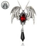 Colliers Gothique: Collier Cimetière En Cristal à Maillons - Rouge