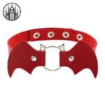 Colliers Gothiques Rouges à Circonférence Réglable - Chauve Souris