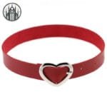 Colliers Gothiques Rouges à Circonférence Réglable - Coeur
