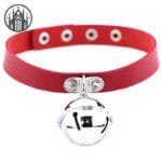 Colliers Gothiques Rouges à Circonférence Réglable - Grelot