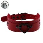 Colliers Gothiques Rouges à Circonférence Réglable - Punk