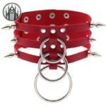 Colliers Gothiques Rouges à Circonférence Réglable - Triple