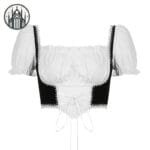 Corsage Brocart Avec Sangle Et Boucle En Métal - s