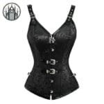 Corset Gothique Brocart: Style Enfer Gothique Femme - Noir / s