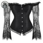 Corset Gothique Burlesque Manches Dentelle — Univers Gothique (vue 5)