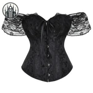 Corset Gothique Jacquard Bustier Femme — Univers Gothique