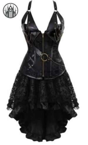 Robe Corset Gothique Burlesque Noir — Univers Gothique